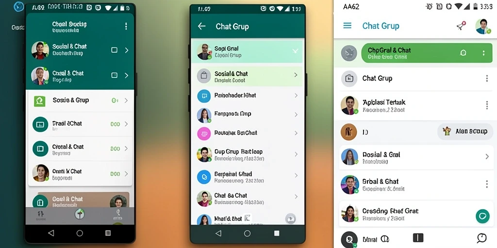 Screenshot utama AA62 menampilkan fitur chat grup yang sederhana namun fungsional.