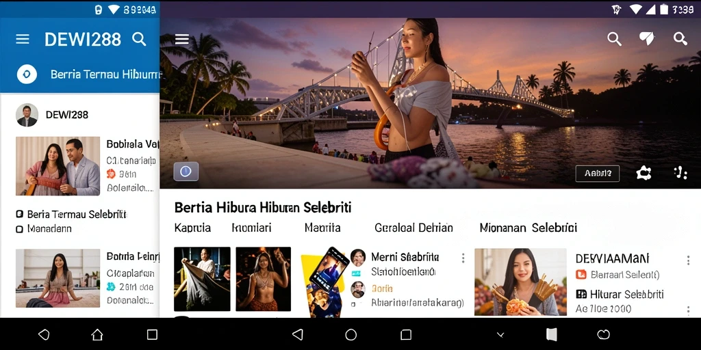 Screenshot DEWI288 menampilkan berita hiburan terbaru dan antarmuka yang menarik.