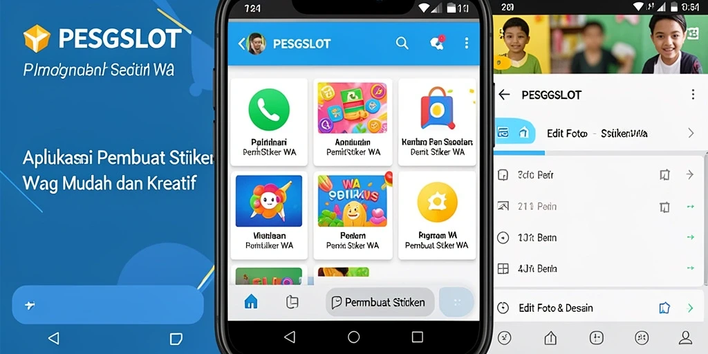 Tampilan antarmuka PESGSLOT yang sederhana dan efektif untuk membuat stiker.