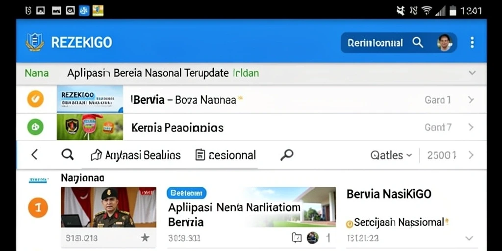 Tampilan antarmuka aplikasi Berita Nasional REZEKIGO.