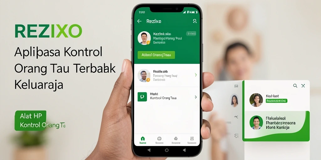 Tampilan antarmuka REZIXO yang intuitif untuk kontrol orang tua.