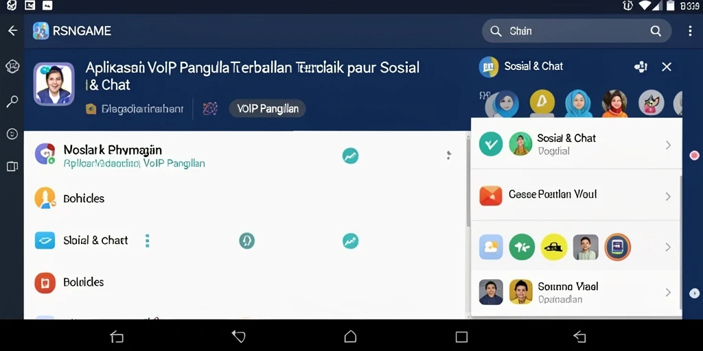 Tampilan antarmuka utama aplikasi RSNGAME untuk VoIP Panggilan.