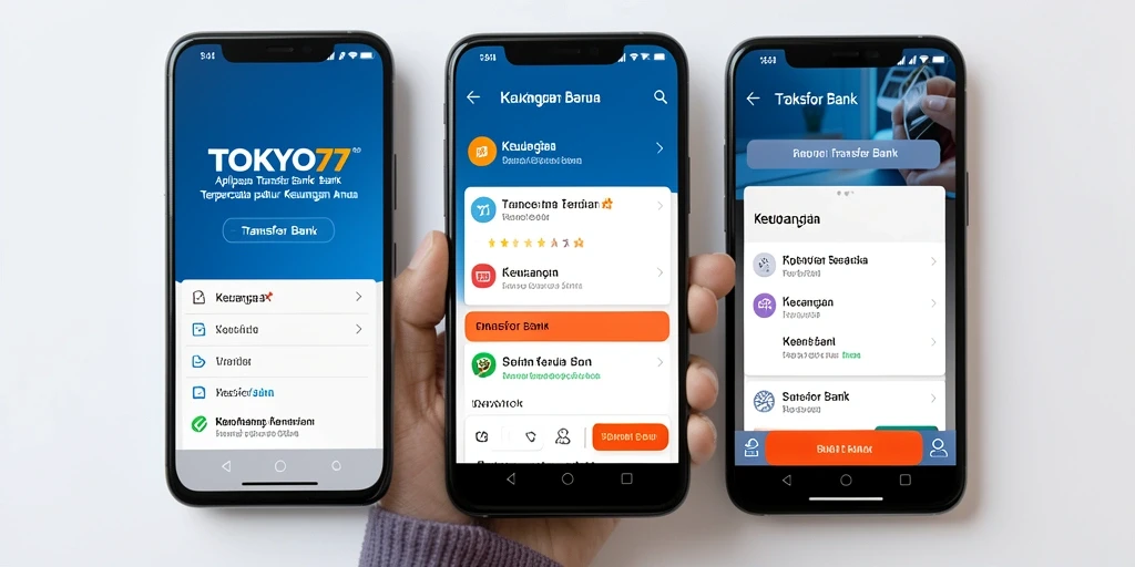Tampilan antarmuka aplikasi TOKYO77 yang user-friendly dan fungsional.